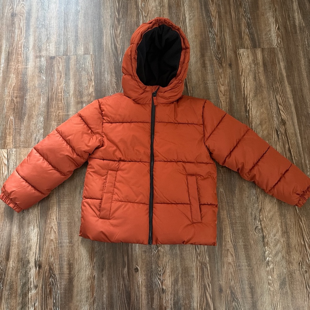 Kids Rust Orange Puffer Jacket
